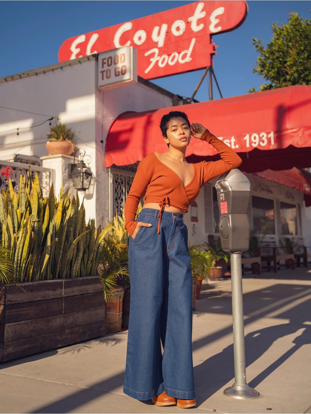 BIG BUD PRESS - Denim Wide Leg Trousers in 1XL